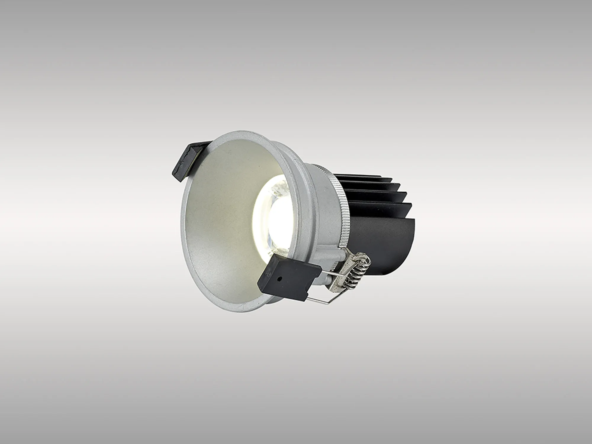 DM201644  Bania 9 Powered by Tridonic  9W 4000K 890lm 24° CRI>90 LED Engine, 250mA Silver Fixed Recessed Spotlight, IP20